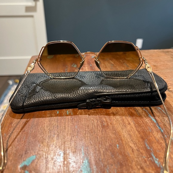 Chrome Hearts Baby B*tch Gold Plate Cross Octagonal Round 55M Sunglasses - Picture 2 of 6